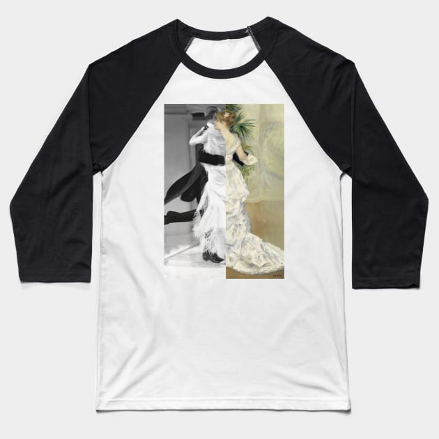 Dance in the City by Pierre-Auguste Renoir and Fred Astaire Baseball T-Shirt by luigi-tarini